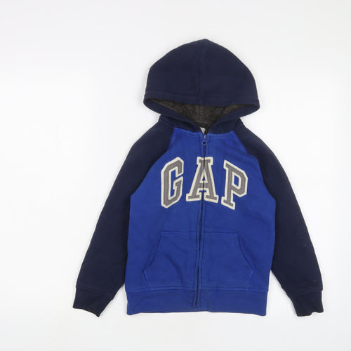 Gap Boys Blue Cotton Full Zip Hoodie Size 6-7 Years Zip