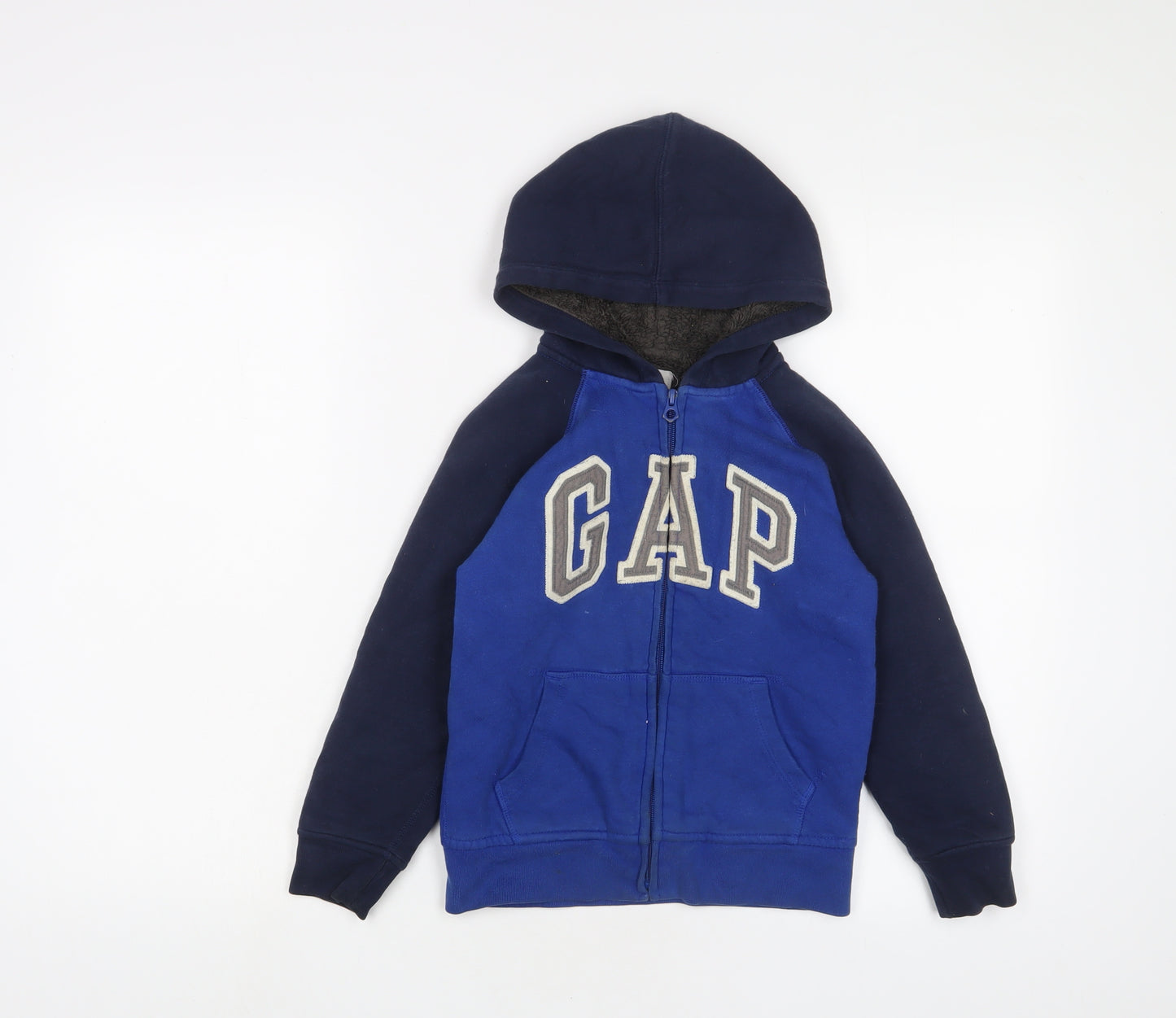 Gap Boys Blue Cotton Full Zip Hoodie Size 6-7 Years Zip