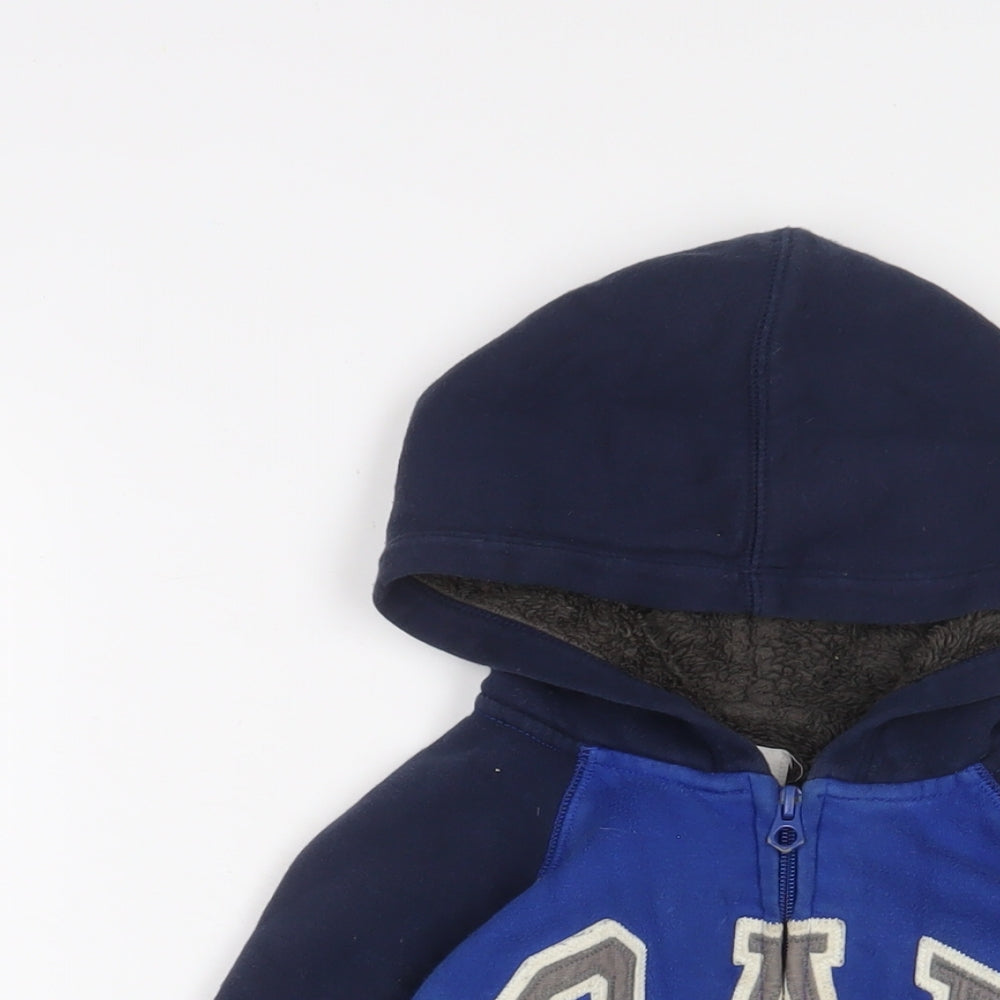 Gap Boys Blue Cotton Full Zip Hoodie Size 6-7 Years Zip