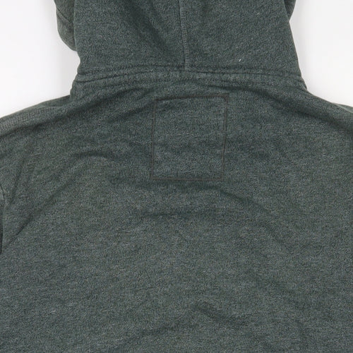 Superdry Mens Green Cotton Pullover Hoodie Size M - Logo, Embroidered