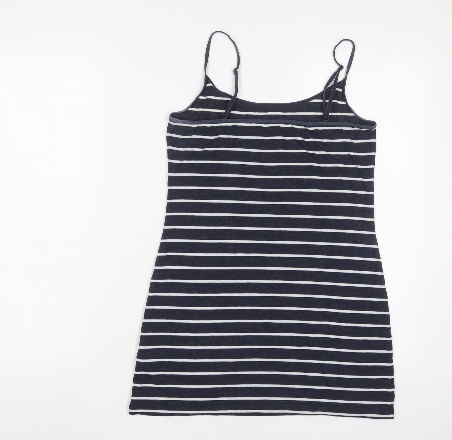 H&M Womens Blue Striped Cotton Camisole Tank Size M V-Neck