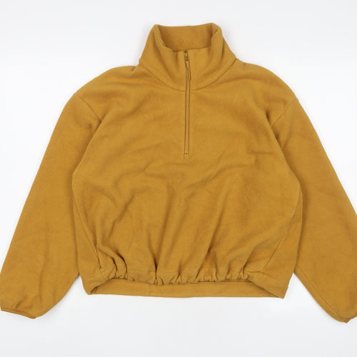 Uniqlo Womens Yellow Polyester Pullover Sweatshirt Size XS Zip