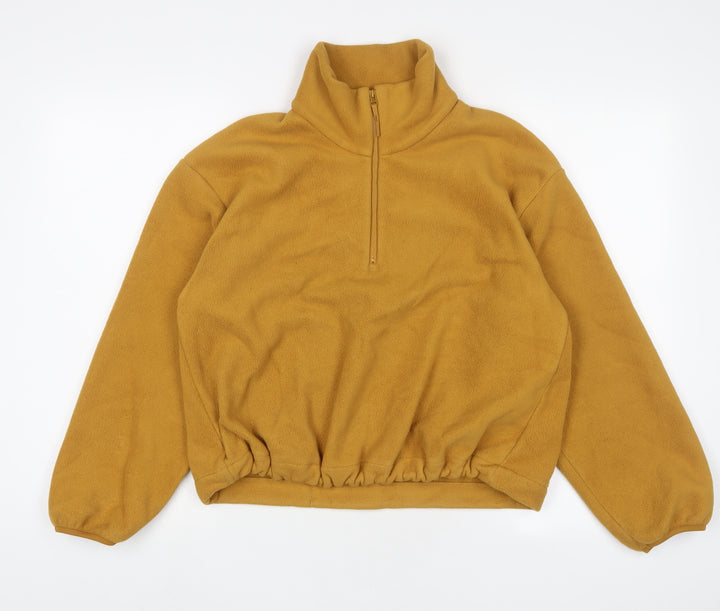 Uniqlo Womens Yellow Polyester Pullover Sweatshirt Size XS Zip