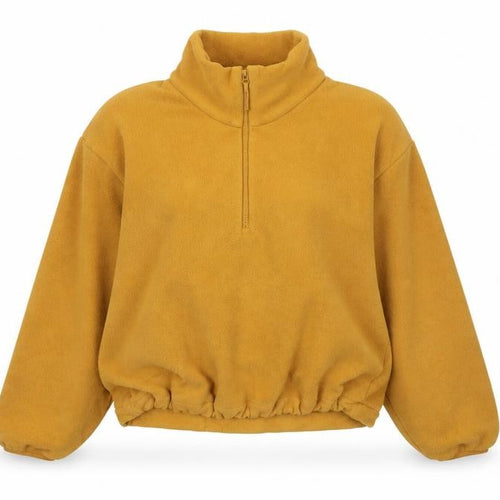 Uniqlo Womens Yellow Polyester Pullover Sweatshirt Size XS Zip
