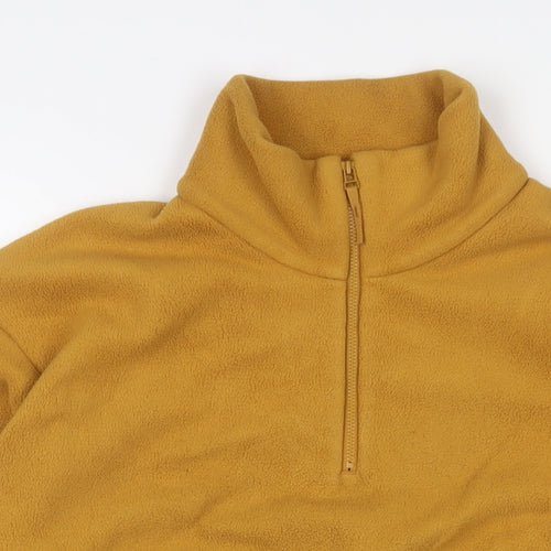 Uniqlo Womens Yellow Polyester Pullover Sweatshirt Size XS Zip