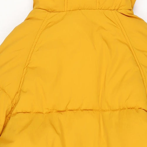 H&M Womens Yellow Quilted Coat Size S Zip