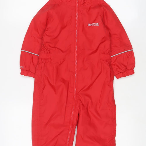 Regatta Boys Red Jacket Poncho Size 2 Years Zip