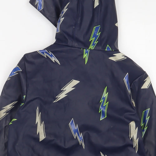 Joules Boys Blue Geometric Jacket Size 7 Years Zip