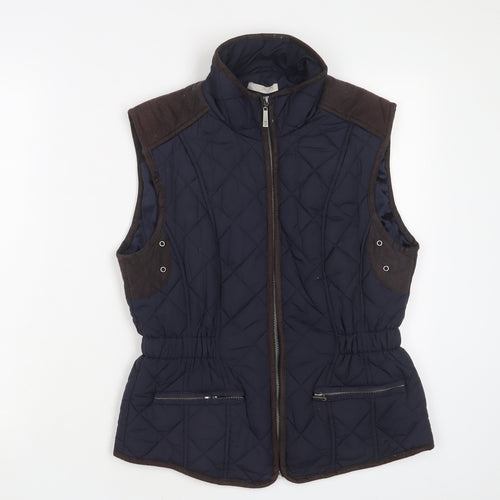 Claire Womens Blue Gilet Jacket Size 10 Zip
