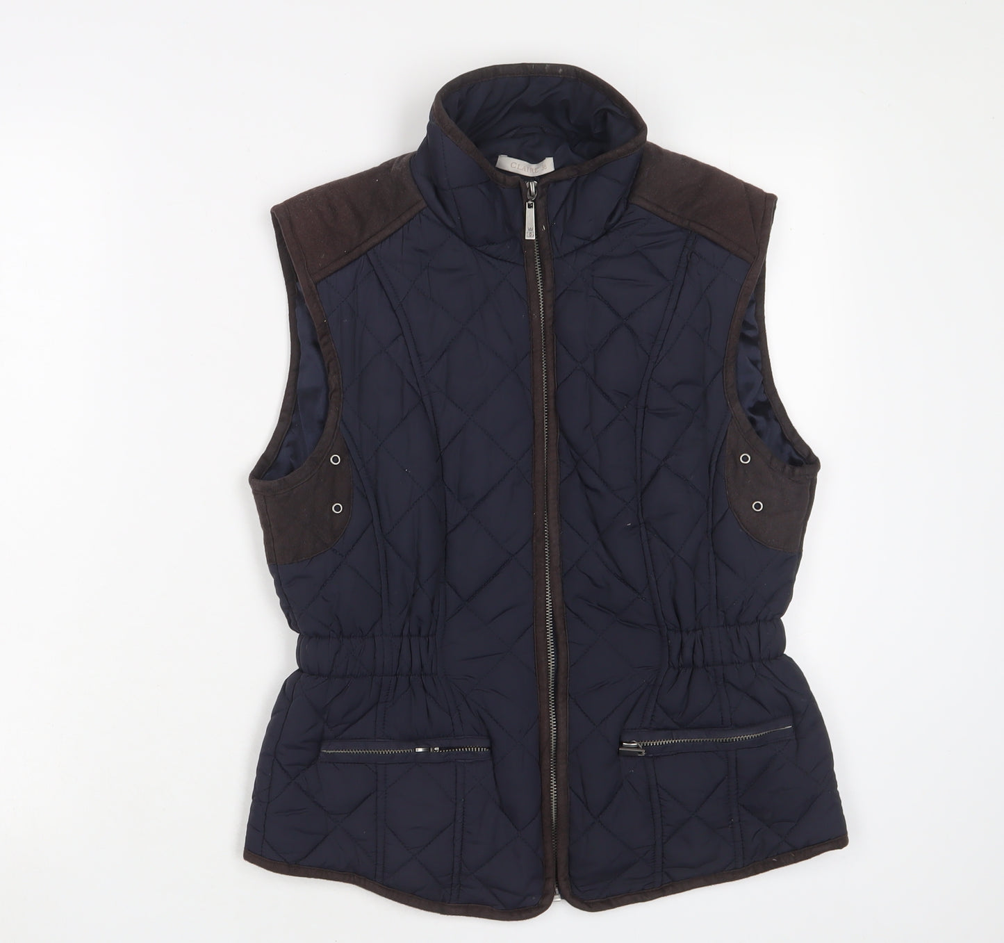 Claire Womens Blue Gilet Jacket Size 10 Zip