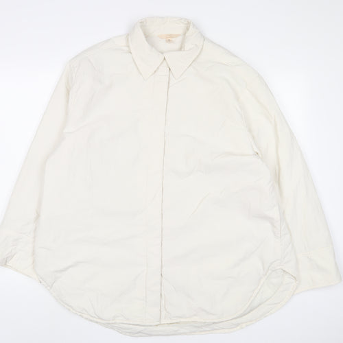 H&M Womens White Jacket Coat Size S Button