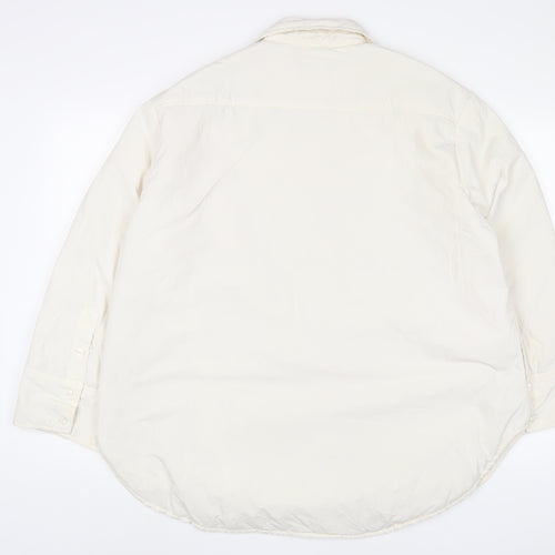 H&M Womens White Jacket Coat Size S Button