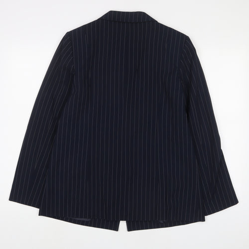 Oasis Womens Blue Striped Jacket Blazer Size 12 Button
