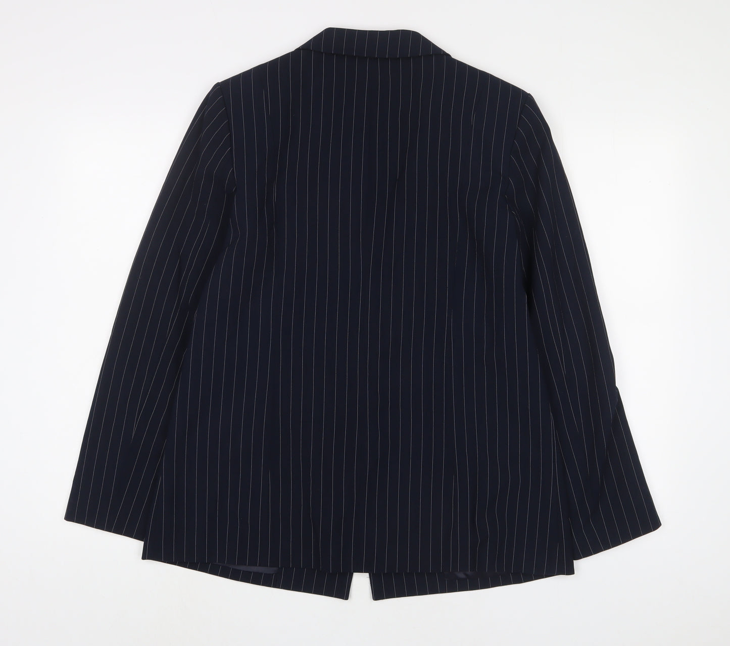 Oasis Womens Blue Striped Jacket Blazer Size 12 Button