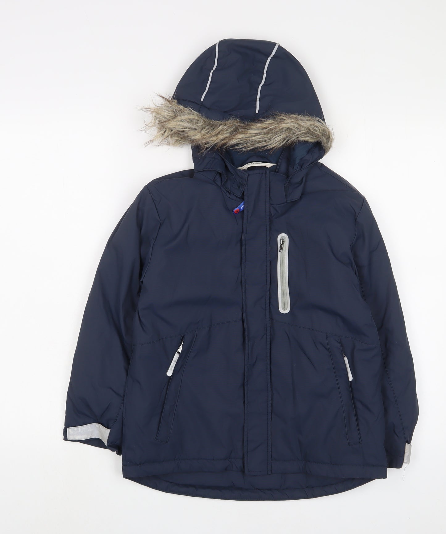 H&M Boys Blue Basic Jacket Coat Size 7-8 Years Zip