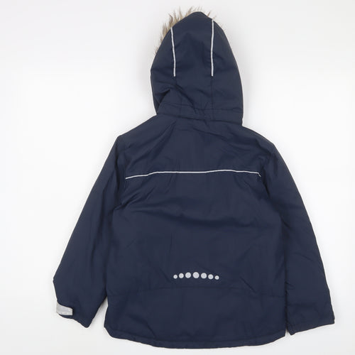H&M Boys Blue Basic Jacket Coat Size 7-8 Years Zip
