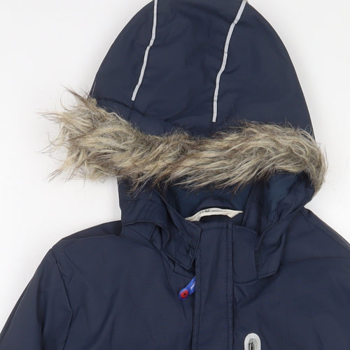 H&M Boys Blue Basic Jacket Coat Size 7-8 Years Zip