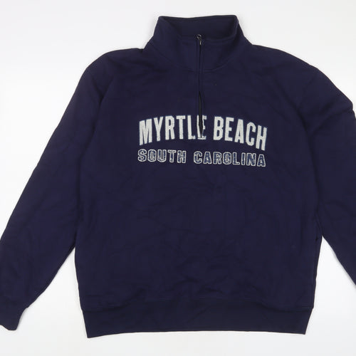 Gear Womens Blue Cotton Pullover Sweatshirt Size L Zip