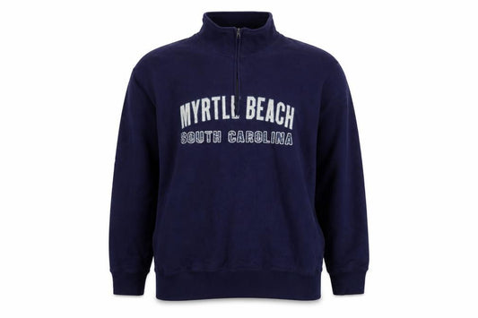 Front view of Gear women’s blue cotton pullover sweatshirt, size L, zip