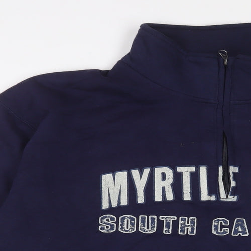 Gear Womens Blue Cotton Pullover Sweatshirt Size L Zip
