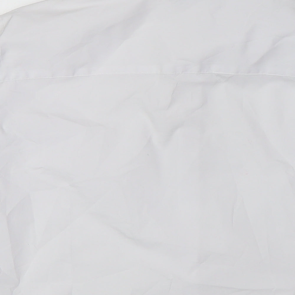 Marks and Spencer Womens White Cotton Basic Button-Up Size 16 Collared