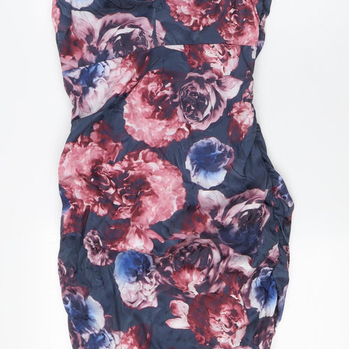 Phase Eight Womens Multicoloured Floral Polyester Pencil Dress Size 12 V-Neck Zip