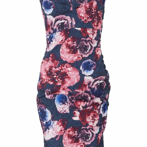 Phase Eight Womens Multicoloured Floral Polyester Pencil Dress Size 12 V-Neck Zip