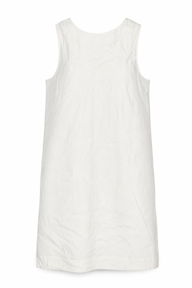 Marks and Spencer Womens Ivory Linen A-Line Size 12 Round Neck