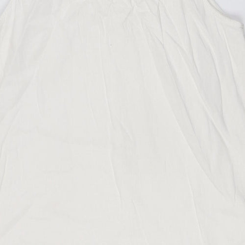 Marks and Spencer Womens Ivory Linen A-Line Size 12 Round Neck