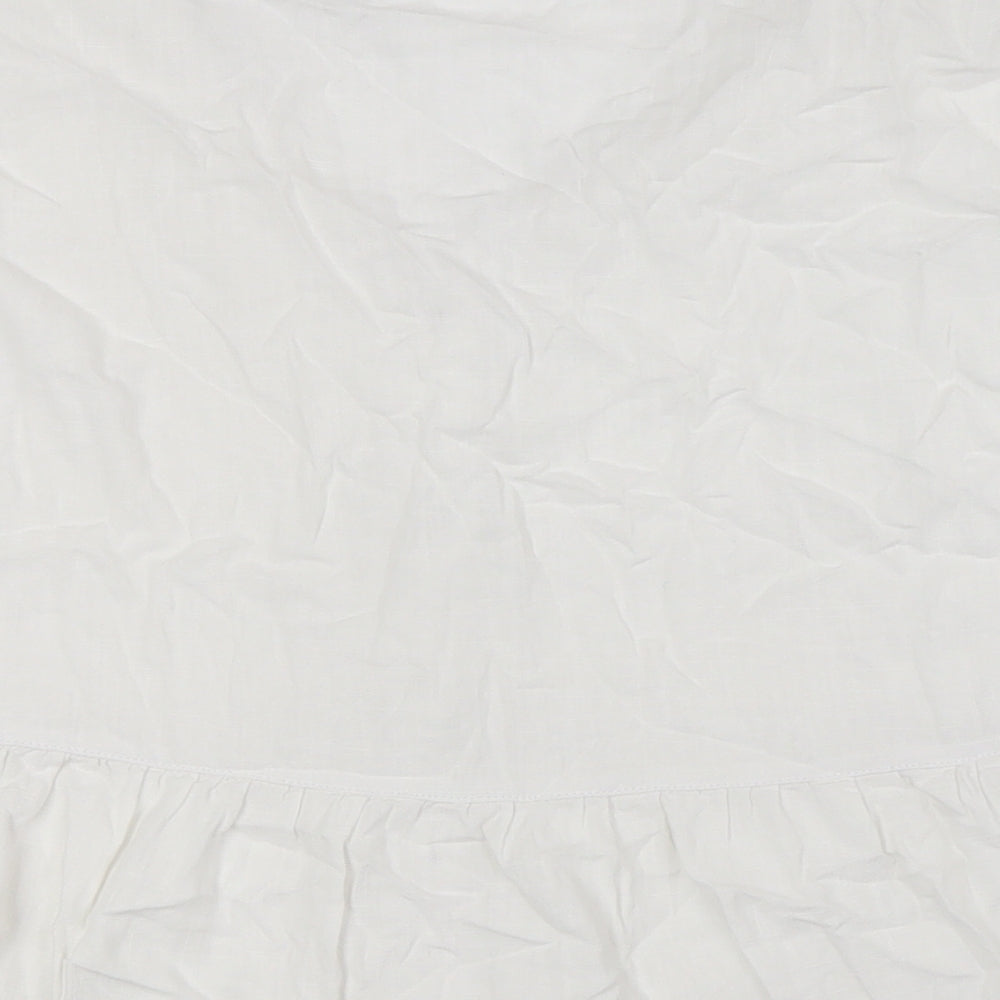 NEXT Womens White Viscose Basic Blouse Size 16 V-Neck