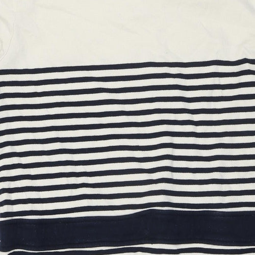 Quba & Co Womens Beige Striped Cotton A-Line Size 18 Round Neck - Nautical