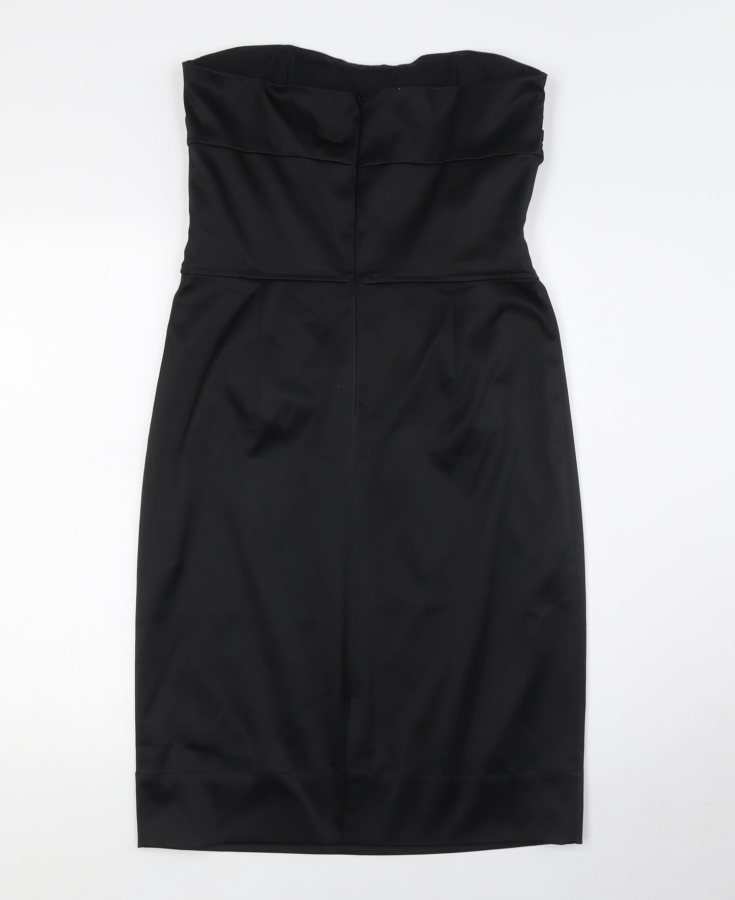 Topshop Womens Black Polyester A-Line Size 12 Off the Shoulder Zip