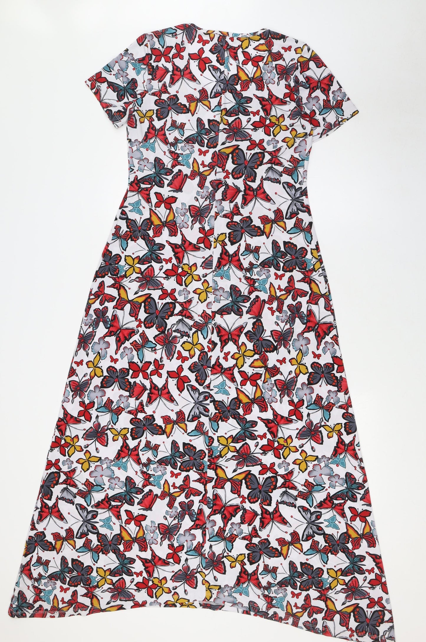 Kim&Co. Womens Multicoloured Polyester A-Line Size XS Round Neck - Butterflies
