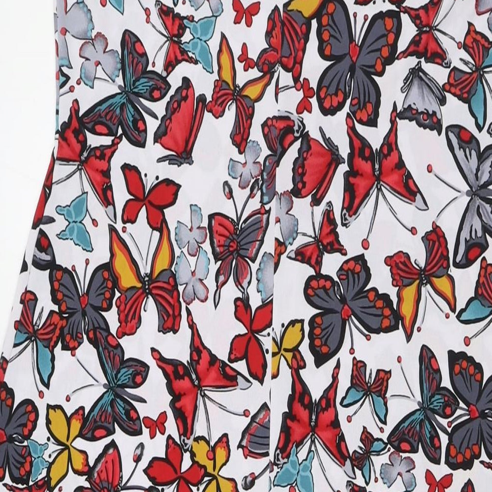Kim&Co. Womens Multicoloured Polyester A-Line Size XS Round Neck - Butterflies