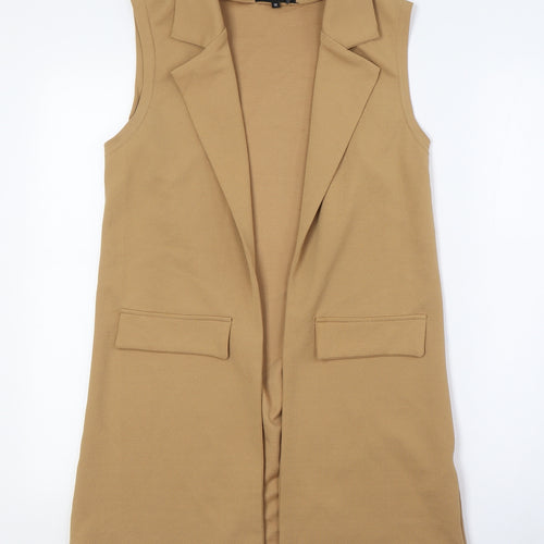 New Look Womens Brown Gilet Waistcoat Size 12 - Collared