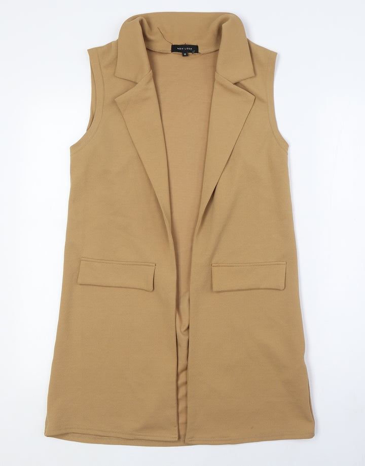 New Look Womens Brown Gilet Waistcoat Size 12 - Collared