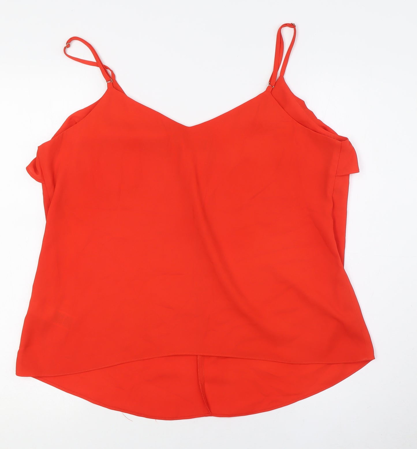Dorothy Perkins Womens Orange Polyester Camisole Button-Up Size 16 V-Neck - Ruffles