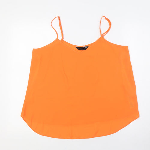 Dorothy Perkins Womens Orange Polyester Camisole Button-Up Size 14 V-Neck
