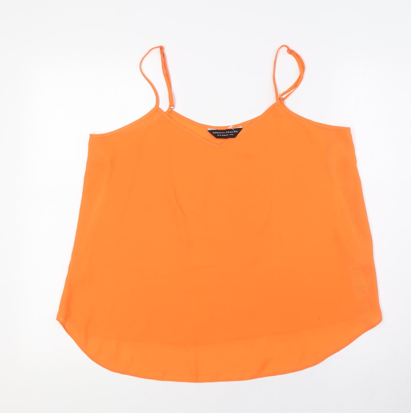 Dorothy Perkins Womens Orange Polyester Camisole Button-Up Size 14 V-Neck