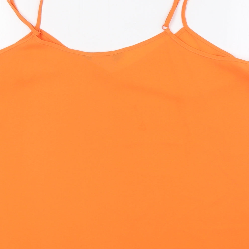 Dorothy Perkins Womens Orange Polyester Camisole Button-Up Size 14 V-Neck