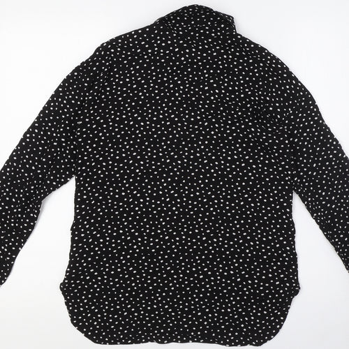 Marks and Spencer Womens Black Viscose Basic Button-Up Size 8 Collared - Pockets