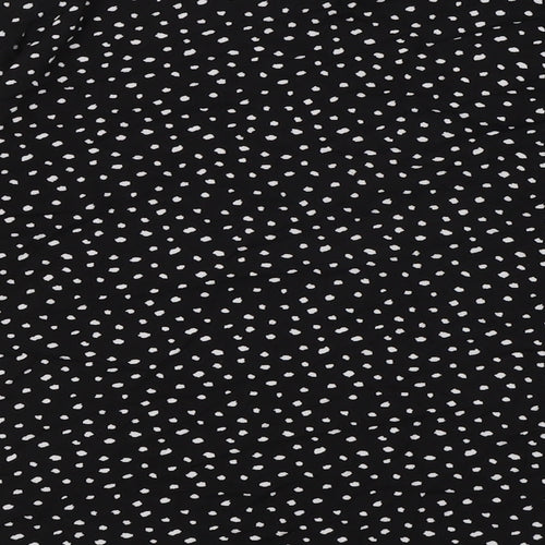 Marks and Spencer Womens Black Viscose Basic Button-Up Size 8 Collared - Pockets