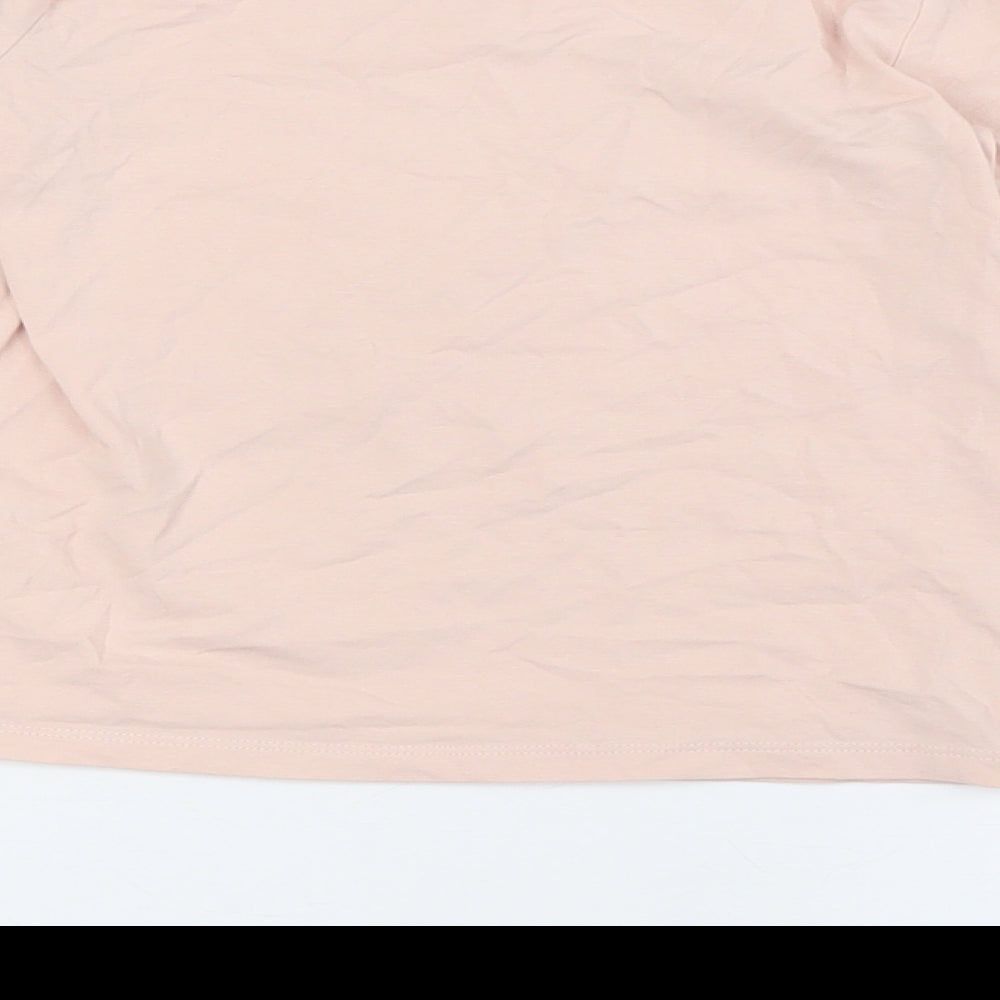 H&M Girls Pink Cotton Basic T-Shirt Size 4 Years Crew Neck - Ages 4-6, Love