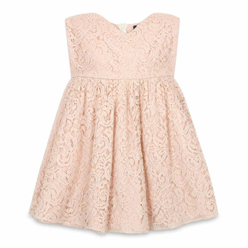 Boohoo Womens Pink Polyester A-Line Size 8 Off the Shoulder Zip - Lace Overlay