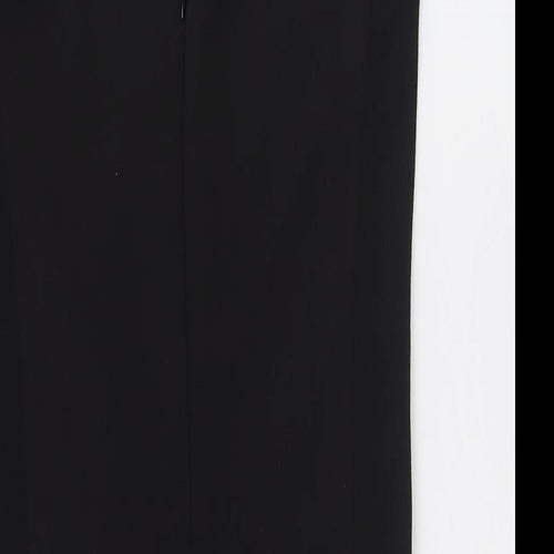 Zara Womens Black Polyester A-Line Size M V-Neck Zip