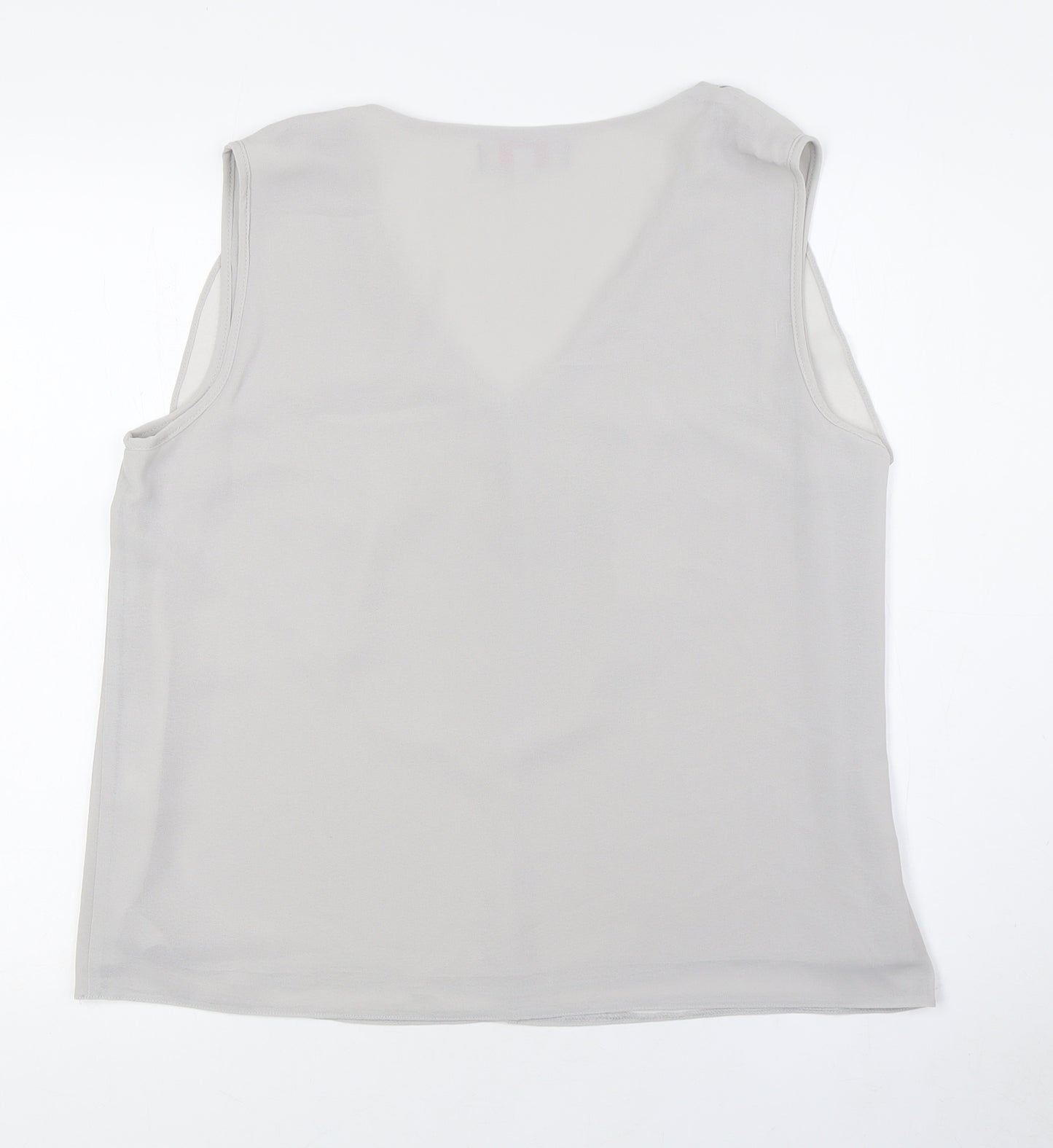 Dorothy Perkins Womens Grey Polyester Camisole Button-Up Size 16 V-Neck - Attached Necklace