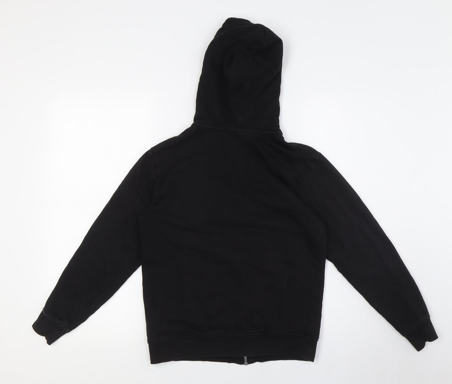 H&M Boys Black Cotton Full Zip Hoodie Size 10 Years Zip - Ages 10-12