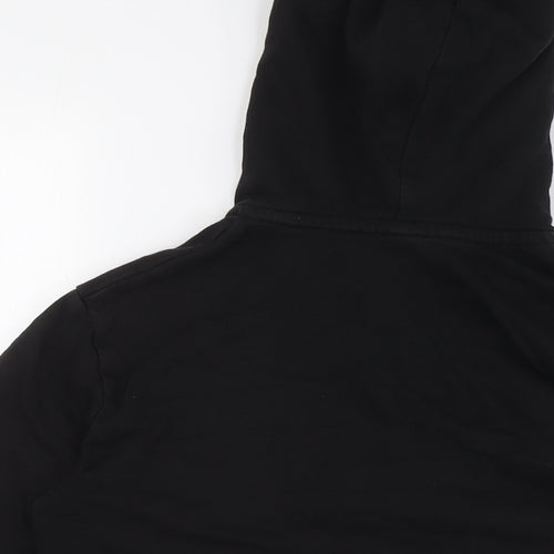H&M Boys Black Cotton Full Zip Hoodie Size 10 Years Zip - Ages 10-12