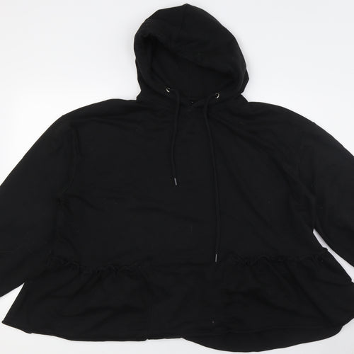 Vioiel Womens Black Cotton Pullover Hoodie Size 20