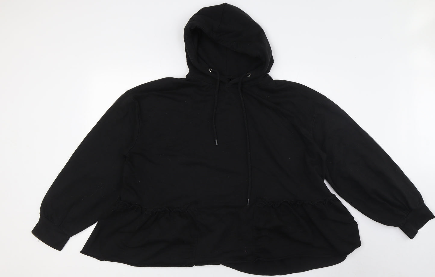Vioiel Womens Black Cotton Pullover Hoodie Size 20